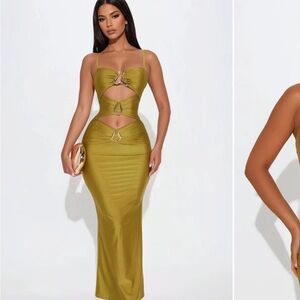 Chic Backless Olive Dress